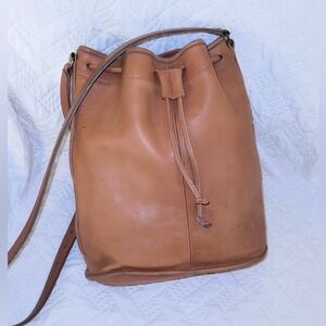 Coach Leather Bucket Cinch Bag